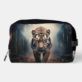 Neceser Viejo tigre negro y naranja en un bosque surrealis