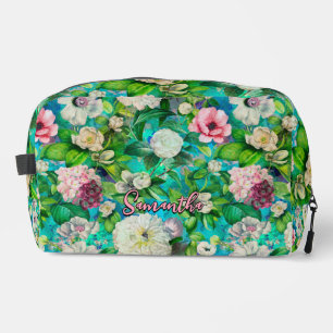 Neceser Vintage Elegante florido flores rosadas monograma 