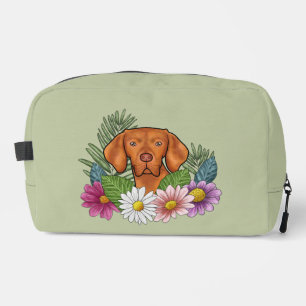 Neceser Vizsla Húngaro Y Flores De Verano Coloridas Verdes