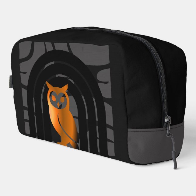 Neceser Whimsical Boho Owl & Tropical Monstera Leaf (Esquina derecha)