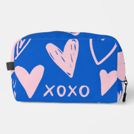 Neceser XOXO Hearts Makeup Bag – Cute Blue & Pink Pouch