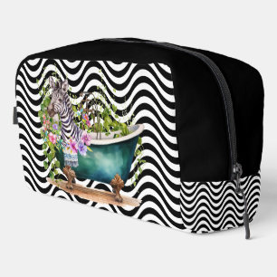 Neceser Zebra Bathtub Black White Wavy Stripes Psychedelic