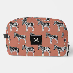 Neceser Zebra Patrón animal exótico Terracotta Monograma
