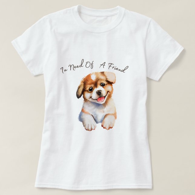 Necesidad de una camiseta de cachorro amiga (Diseño del anverso)