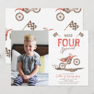 Necesita 4 Invitaciones de Cumpleaños de Velocidad