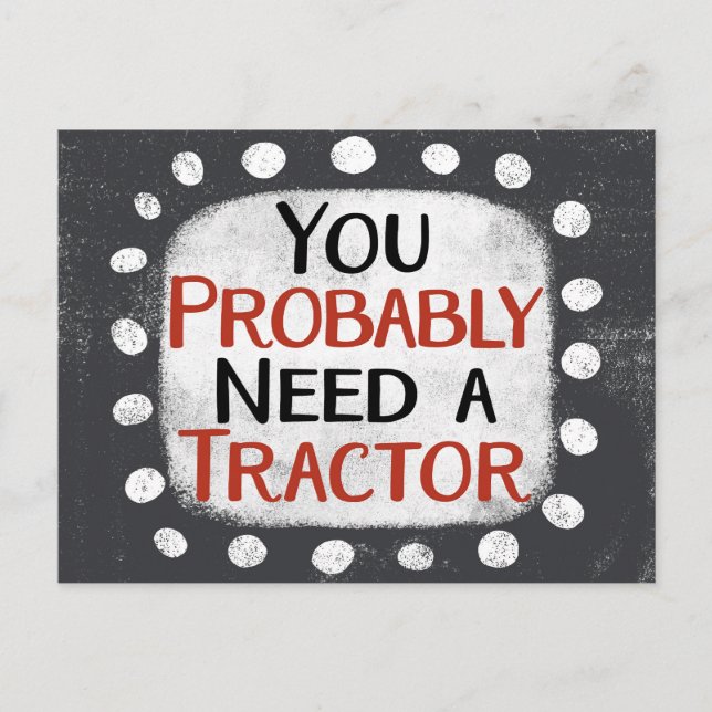 Necesita una tarjeta postal para el tractor (Anverso)