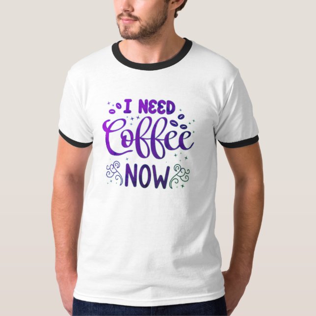 Necesito café ahora camiseta de jengibre básico pa (Anverso)