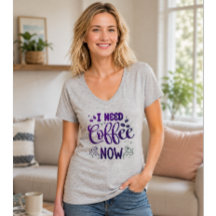 Necesito Café Ahora Camiseta Divertida de Café
