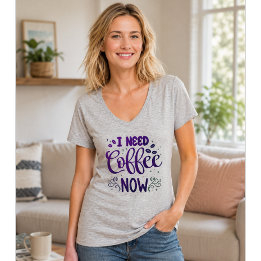 Necesito Café Ahora Camiseta Divertida de Café