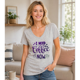 Necesito Café Ahora Camiseta Divertida de Café
