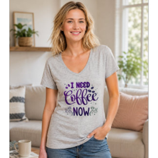 Necesito Café Ahora Camiseta Divertida de Café