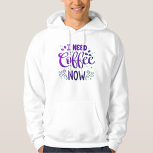 Necesito Café Ahora Sudadera con Capucha Básica pa