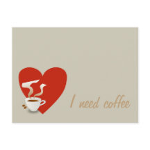 Necesito café - postal