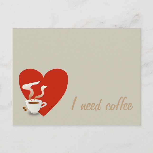 Necesito café - postal (Anverso)