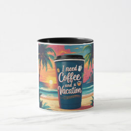 Necesito café y una taza de viaje tropical para va