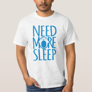 Necesito más camiseta con slogan azul para dormir