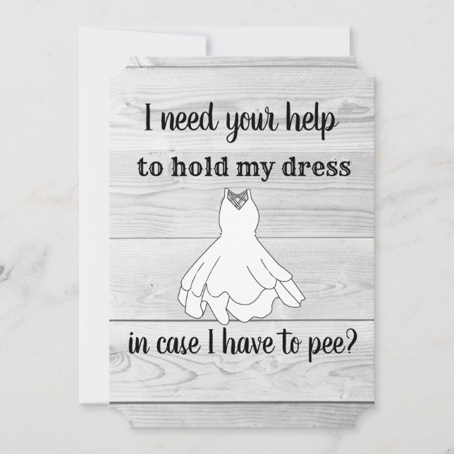 Necesito tu ayuda para orinar Invitación de boda M (Anverso)