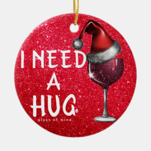 Necesito un enorme vaso de vino adorno navideño di