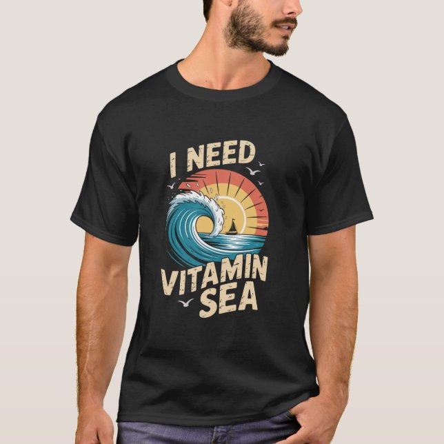 Necesito un mar de vitamina - Camisa de verano de  (Anverso)