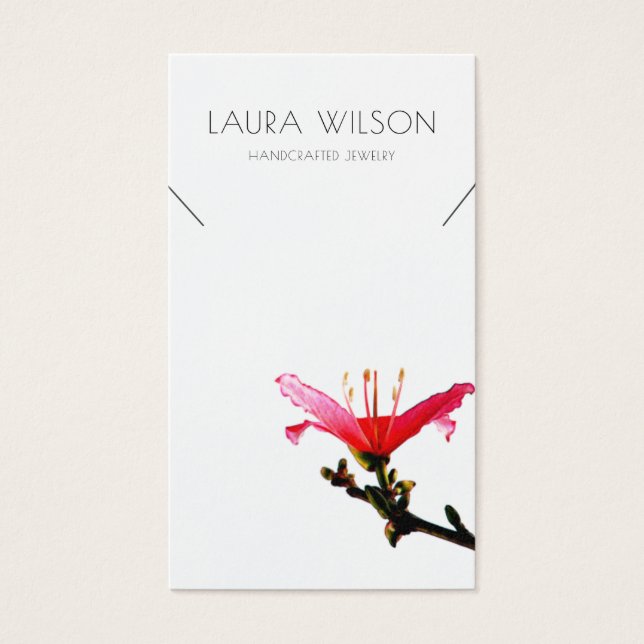 ©Necklace Jewelry Display Card ・ Simplicidad flora (Frente)