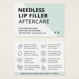 Needles Lips Filler Esthetician Aftercare Card 
