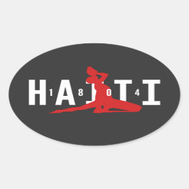 Neg Mawon Haití Neg Marron Haiti Oval Pegatina 180