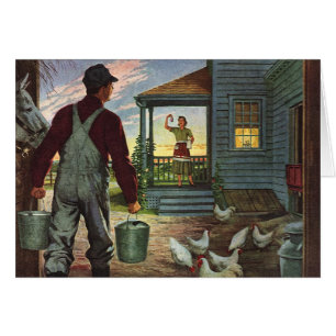 Negocio Antiguo, Granja con Granjero y Gallinas