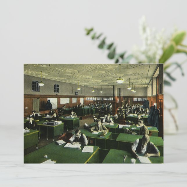 Negocio Antiguo, Periodistas en Oficina de Periódi (Anverso de pie)