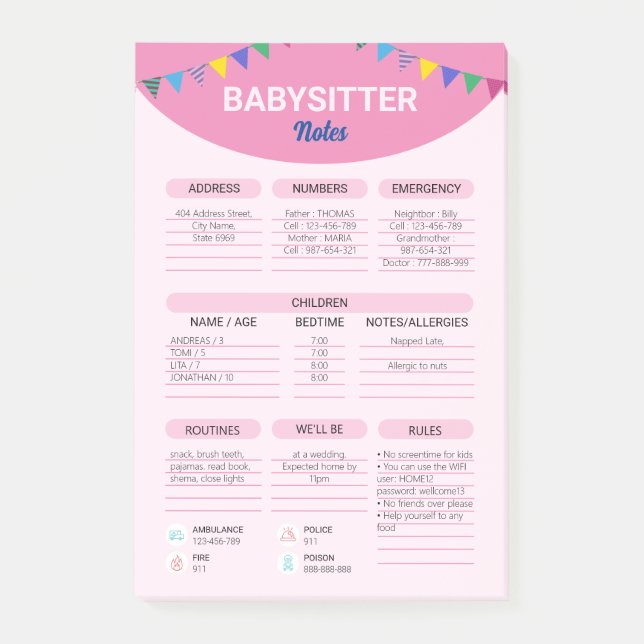 Negocio de babyistería | Nota de información de be (Anverso)