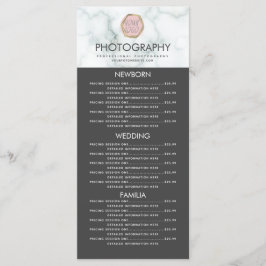 Negocio de Fotografía Menú Logo Mármol Gris