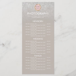 Negocio de Fotografía Menú Plata Brillante Tu Logo