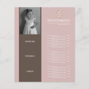 Negocio de Fotografía Menú Terroso Tu Logotipo