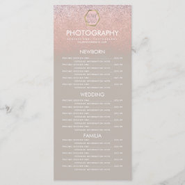 Negocio de Fotografía Ombre Glitter Menú de tu Log