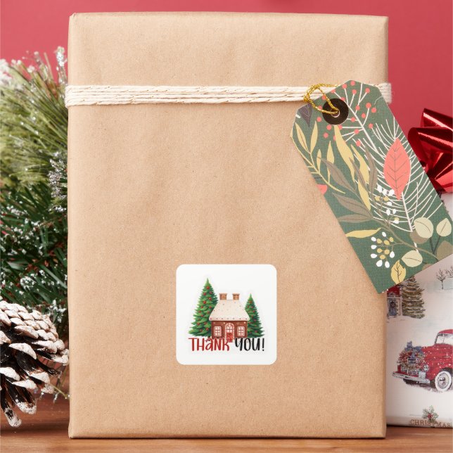 Negocio de Navidad Etiqueta de agradecimiento de v (Vacaciones)