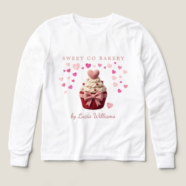 Negocio de Panadería de Cupcake de Ganchillo Falso (Diseño frontal)