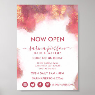 Negocio De Tinta Líquida De Arte Moderno Rosa Y Do