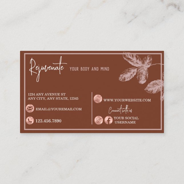 Negocio floral | Tarjeta de visita de Terracotta (Reverso)