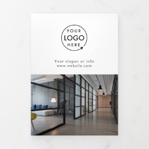 Negocio moderno   Folleto triplicado con logotipo 