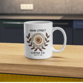 Negocio Pequeño Laurel y Taza de Café