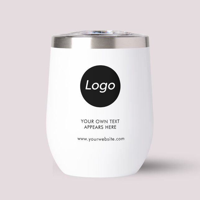 Negocio profesional con logotipo simple (Simple black and white logo wine tumbler. Perfect for professional business, restaurant or events.)