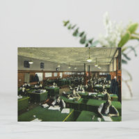 Negocio vintage, periodistas en oficina de periódi