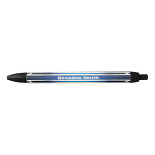 Negra Bolígrafo de tinta Metalizado de plata azul textur