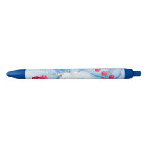 Bolígrafo personalizado de acuarela azul con tinta