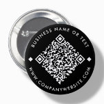 Negra | Botón de código QR para empresas Personali<br><div class="desc">Personalizable de clavija de botón de código QR,  con fondo negro. Para generar un nuevo código QR en el diseño,  agregue la dirección URL de su sitio web o el identificador de red social en la función "personalizar esta plantilla".</div>