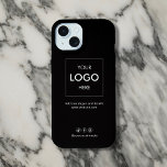 Negra de medios sociales empresariales<br><div class="desc">¡Transforme su iPhone en una poderosa herramienta de marketing con nuestro funda personalizado! Ideal para pequeñas empresas, este funda muestra su logo y eslogan, haciendo una declaración audaz sobre su marca. A continuación, incluimos sus datos de contacto para una referencia fácil. Además, hay espacio para tres íconos de medios sociales...</div>