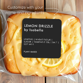 Negra | Etiquetas de ingredientes para pasteles ca