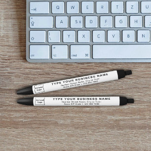 Negra Marca comercial blanca en bolígrafo de tinta