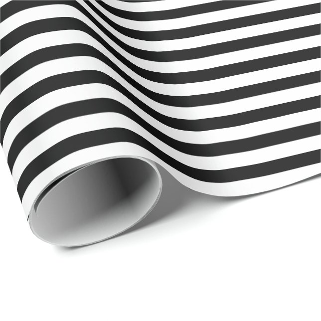 Negra | Papel de ajuste de franja blanca (Esquina del rollo)