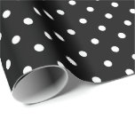 Negra | Papel de ajuste de puntos de polka blanca<br><div class="desc">Este clásico papel de envoltura de polipuntos de polka es perfecto para sus necesidades de regalos! Envuelva un regalo de cumpleaños, un regalo para la ducha de bebé, un regalo para la ducha de novia, un regalo para el boda o un regalo para cualquier otra ocasión especial. También es una...</div>