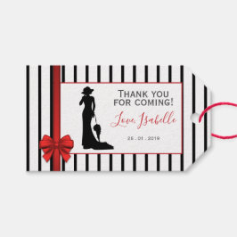 ¡Negra y blanca GRACIAS POR VENIR! Etiqueta para r